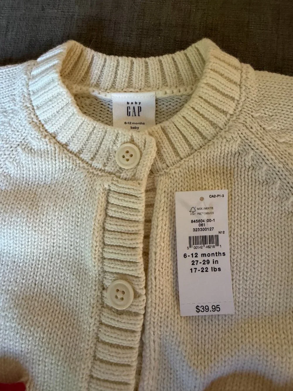 NWT Baby Gap Sweater - Size 6-12m